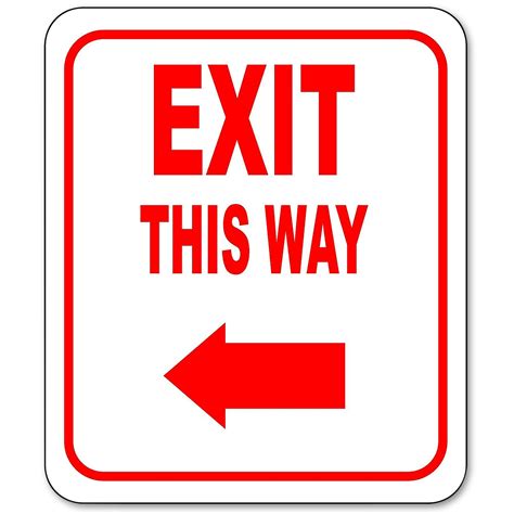 buy exit   directional left arrow red aluminum composite outdoor