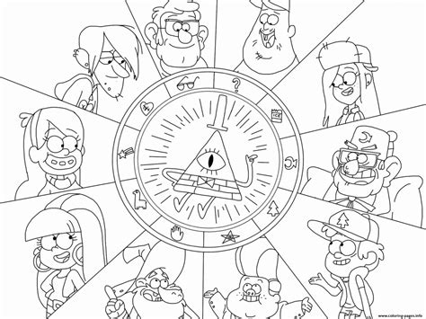 timely gravity falls coloring page printable