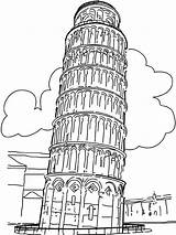 Coloring Pages Gondola Tower Venice Italy Getcolorings Leaning Printable Color Pisa sketch template