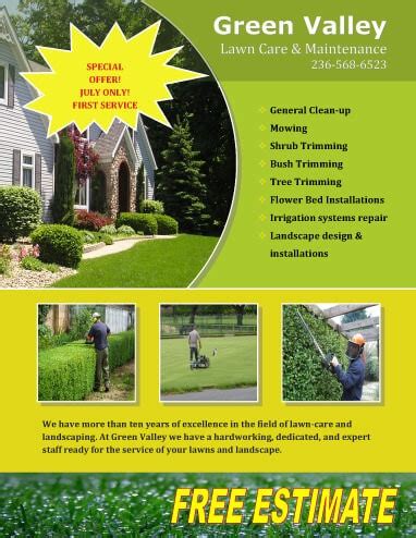 lawn care flyers  examples advertising ideas
