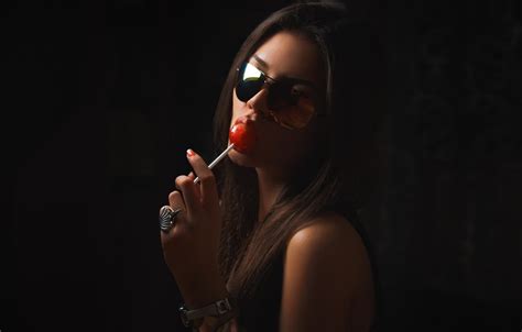 wallpaper girl sexy passion glasses lips lollipop