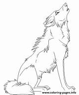 Wolf Coloring Howling Pages Cartoon Animal Printable Print sketch template