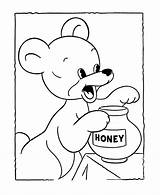 Bear Coloring Teddy Honey Sheets Bluebonkers Print Library Clipart Pot Cartoon sketch template