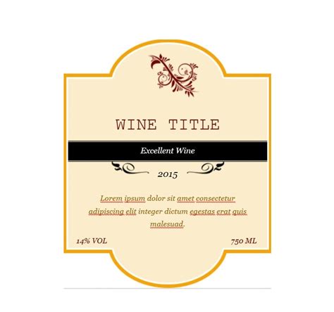 wine label template