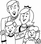 Family Coloring Pages Kids Printable Sheet Print Happy Easy Parents sketch template