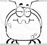Bored Ant Pudgy Clipart Cartoon Outlined Coloring Vector Thoman Cory Royalty sketch template