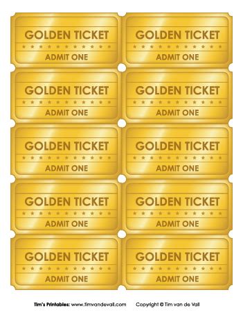 golden   count tims printables ticket template ticket