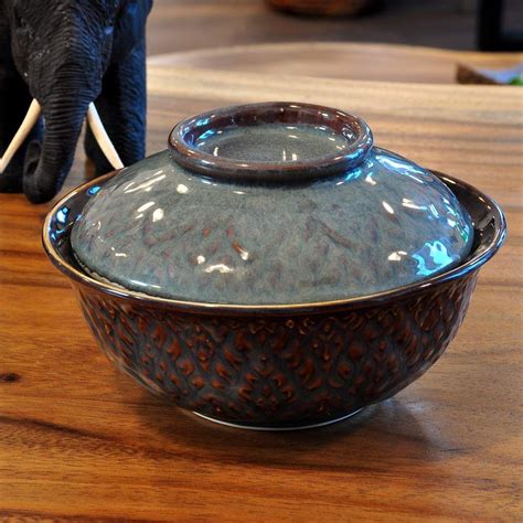 grosse keramik schuessel mit deckel thai design cm