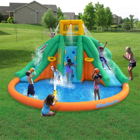 twin peaks kids inflatable splash pool backyard water  park mti