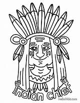 Indian Coloring Pages Color Hellokids Print Online Chief sketch template