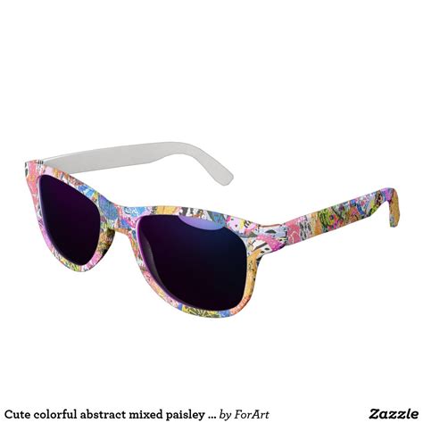 Cute Colorful Abstract Mixed Paisley Flowers Sunglasses Affiliate Link