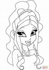 Coloring Layla Pages Winx Aisha Club sketch template