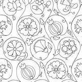 Embroidery Blackwork Patterns Crewel Jacobean sketch template