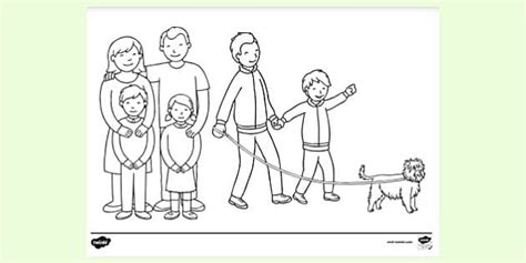 printable family colouring page teacher  twinkl