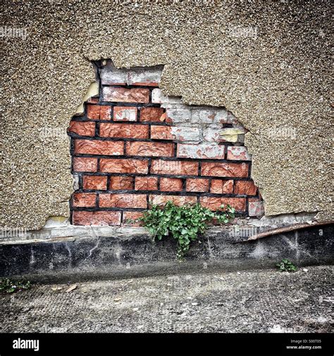 broken brick wall high resolution stock photography  images alamy