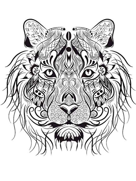 coloring page tiger printable  crafter files