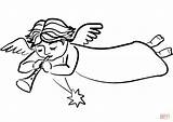 Christmas Angel Trumpet Coloring Cute Pages Drawing Printable Angels Cartoon Getdrawings sketch template