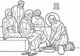 Disciples Washes Humility Miracles Netart Clipground sketch template