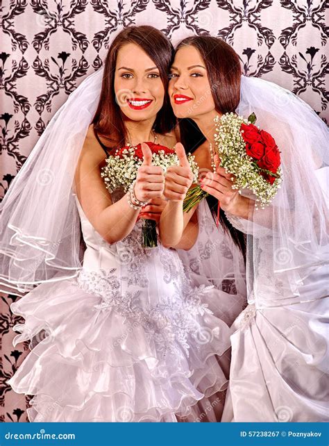 Wedding Lesbians Girl In Bridal Dress Stock Image Image Of Homosexual