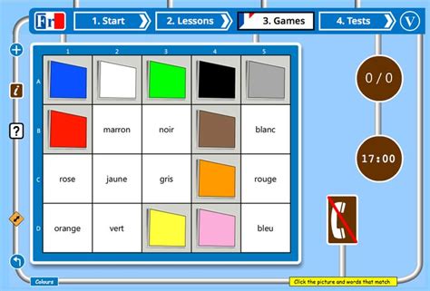 french matching game  colours learn french french games teaching colors