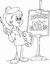 Coloring Painter Fathers Father Kids Gif sketch template