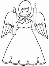 Christmas Angel Coloring Pages Printable Holiday sketch template