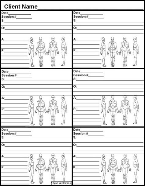 chart for massage therapy soap note templates massage therapy
