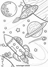 Planeten Weltraum Raumschiff Malvorlagen Malvorlage Rakete Weltall Raumschiffe Planets Spaceship Kinderbilder Ganzes Seite sketch template