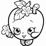 Shopkins Coloring Pages Apple Printable Print Scribblefun Blossom sketch template
