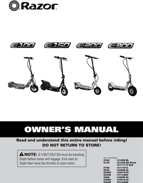 Razor E300 Users Manual