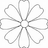 Coloring Pages Flower Daisy Template Petal Clip Flowers Large Small Kids sketch template