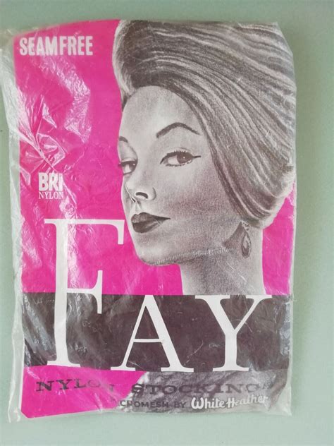 Vintage 1960’s Fay Bri Nylon Micromesh Stockings By White Heather Grey