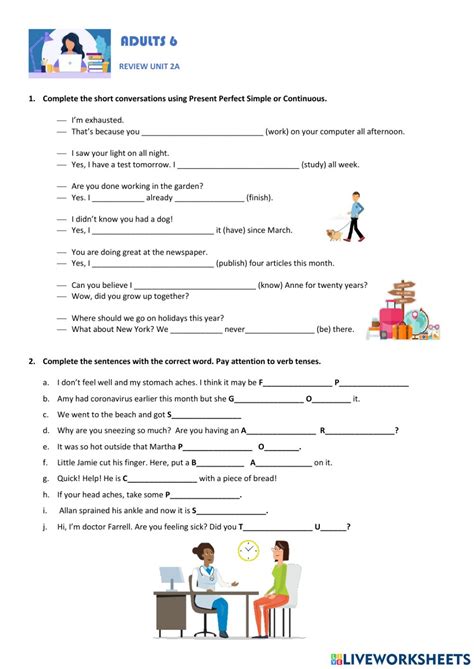 review adults  worksheet