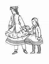 Victorian Coloring Pages Children Fashion Era 1860 Costume Girls History House Colouring Child Kids 1870 Clothing Anime Clothes Girl 1860s sketch template
