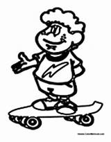 Boy Skateboard sketch template
