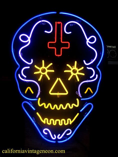 Large Voodoo Skull Neon Sign New Orleans Decor Afro Caribbean Art