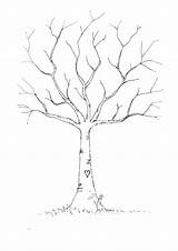 Coloring Getdrawings Fingerprint Pages Leaves Tree sketch template