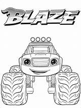 Blaze Coloring Monster Pages Machines Print sketch template
