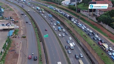 aerial view  thika road  motorists rush  beat curfew youtube