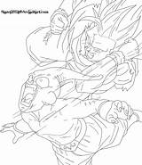 Buu Coloring Ssj3 Lineart Drachen sketch template