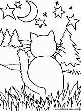 Coloring Moon Cat Pages Staring 71ac Printable Print sketch template