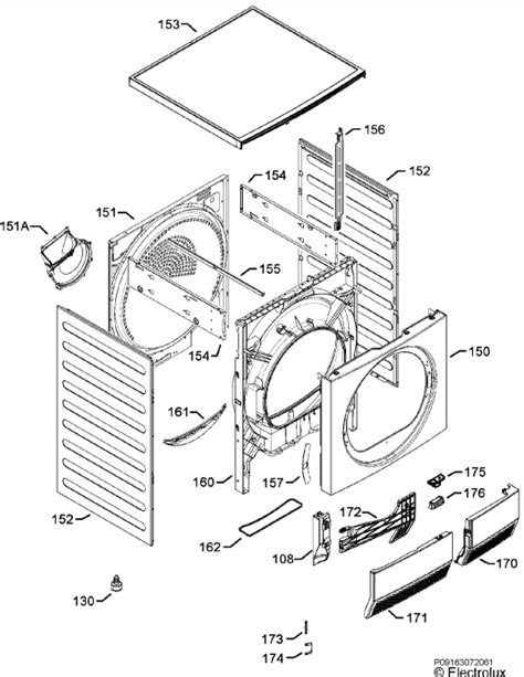 electrolux dryer parts diagram