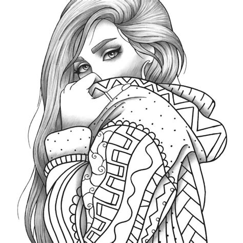 realistic girl coloring pages coloring home