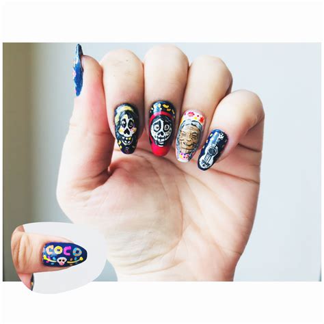 disney pixars coco nail art manicura de unas unas de moda ideas de