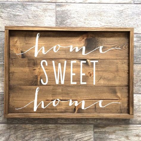 home sweet home sign rustic wood sign wood decor etsy