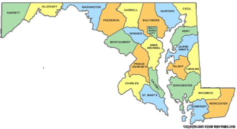 Maryland Counties Map Maryland • Mappery