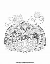 Coloring Fall Pages Printable Autumn Pumpkin Adult Adults Color Zentangle Sheets Print Choose Board Doodle Therapy sketch template