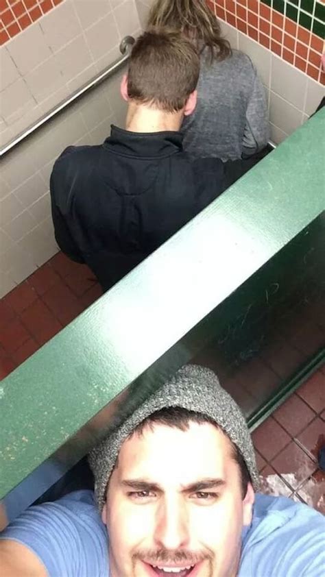 Bathroom Stall Selfie Reveals Guy Helping Girl On The
