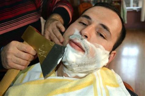 turkish barber uses fire and an ax to shave his customers strange and amazing world