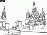 Coloring Pages Moscow Printable Kremlin Basil St Cathedral Choose Board Square Red Buildings sketch template